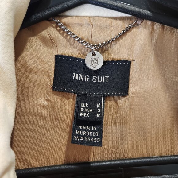 Womens Vintage Mango Double Breasted Long Coat, Cream - Picture 10 of 16